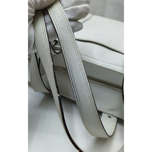 Coach Legacy White Leather Double Handle Zipper Closure Tote Bag - Picture 5 of 13